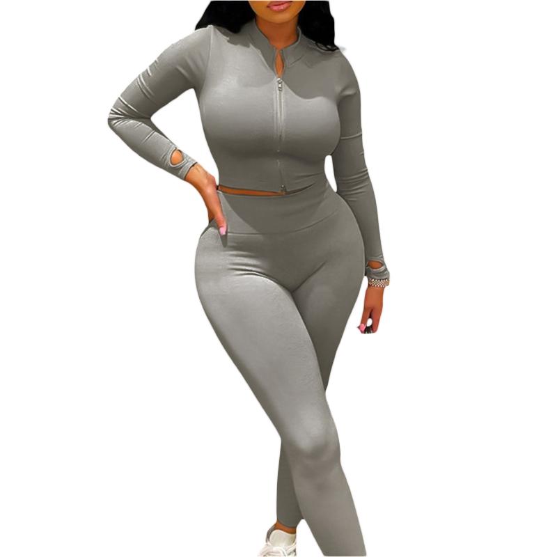 Women' Two Piece Pants Women Clothing 2Pcs Polyester Tracksuit Casual Sets Long Sleeve Lapel Zipper Tops Solid Color High Waist, Black
Women' Two Piece Pants Women Clothing 2Pcs Polyester Tracksuit Casual Sets Long Sleeve Lapel Zipper Tops Solid Color High Waist, Black
