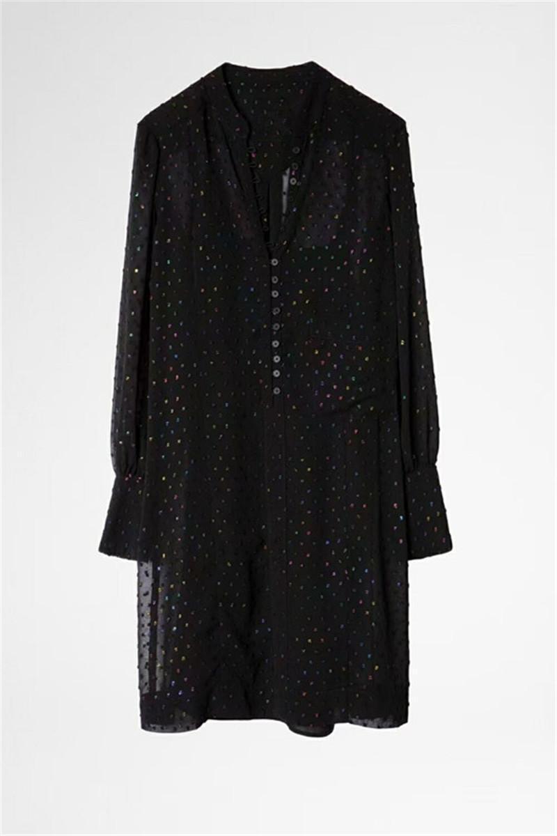 Casual Dresses Woman Black Dress Colorful Beaded Embroidered Front Buttoned Long Sleeves Fashion Autumn Winter Short 2022
Casual Dresses Woman Black Dress Colorful Beaded Embroidered Front Buttoned Long Sleeves Fashion Autumn Winter Short 2022