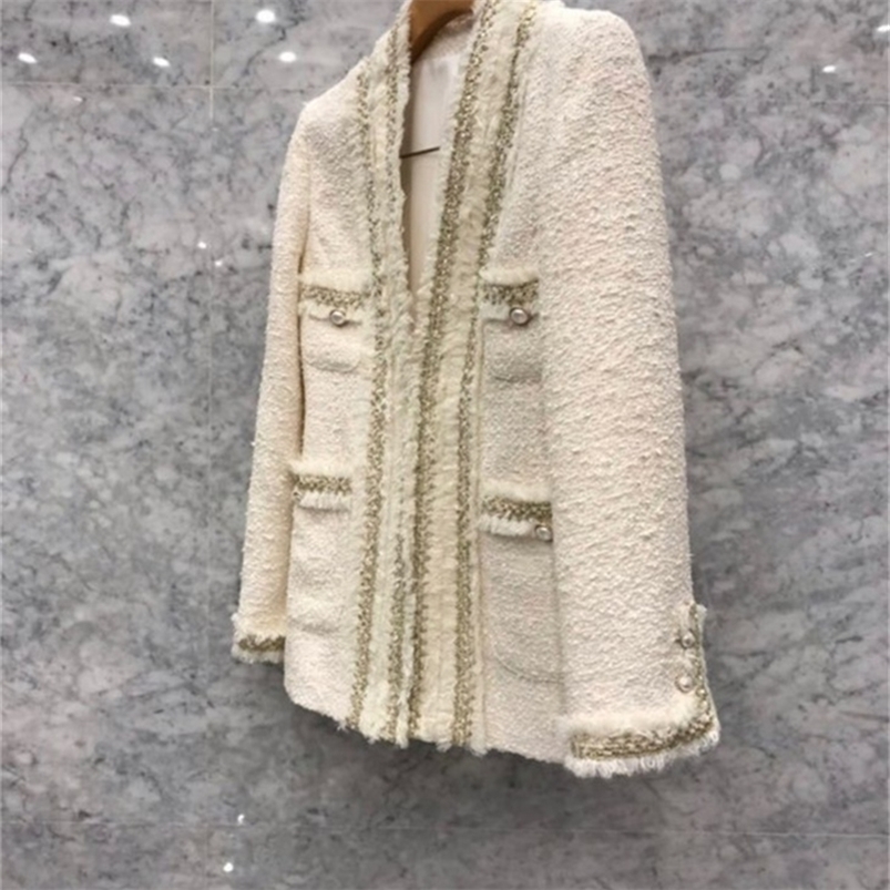 chic new korean vintage tweed blazers women fashion V-neck long sleeve pockets suit jacket ladies outerwear casaco femme LJ201021, Creamy-white
chic new korean vintage tweed blazers women fashion V-neck long sleeve pockets suit jacket ladies outerwear casaco femme LJ201021, Creamy-white