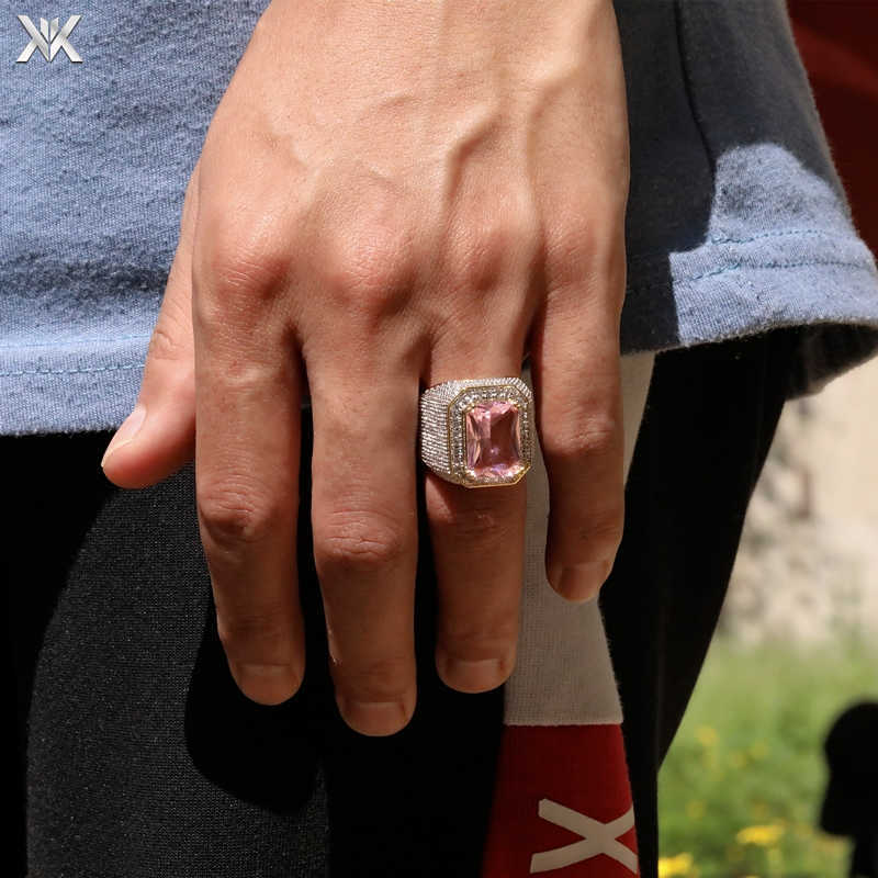 Ma Siwei's same fashion brand micro inlaid zircon retro gem ring men's and women's personality punk hip hop ring Europe and America