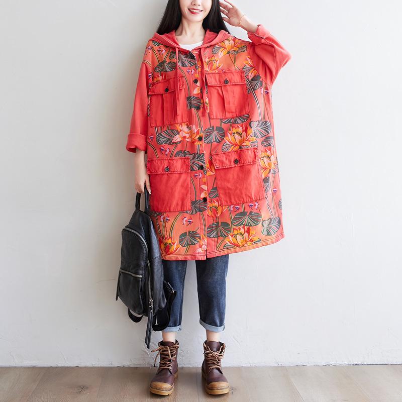 Women's Trench Coats Washed Hooded Loose Harajuku Women Vintage Patchwork Print Outerwear Chinese-style Pockets Single-breasted WindbreakeWo, Black
Women's Trench Coats Washed Hooded Loose Harajuku Women Vintage Patchwork Print Outerwear Chinese-style Pockets Single-breasted WindbreakeWo, Black