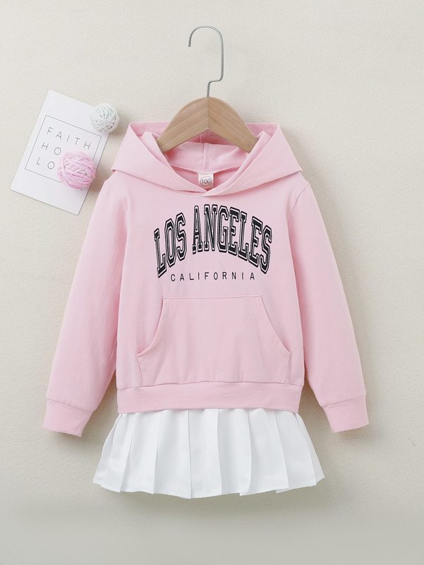 Toddler Girls Letter Graphic Kangaroo Pocket Contrast Pleated Hem Hoodie Dress SHE, Baby pink
Toddler Girls Letter Graphic Kangaroo Pocket Contrast Pleated Hem Hoodie Dress SHE, Baby pink