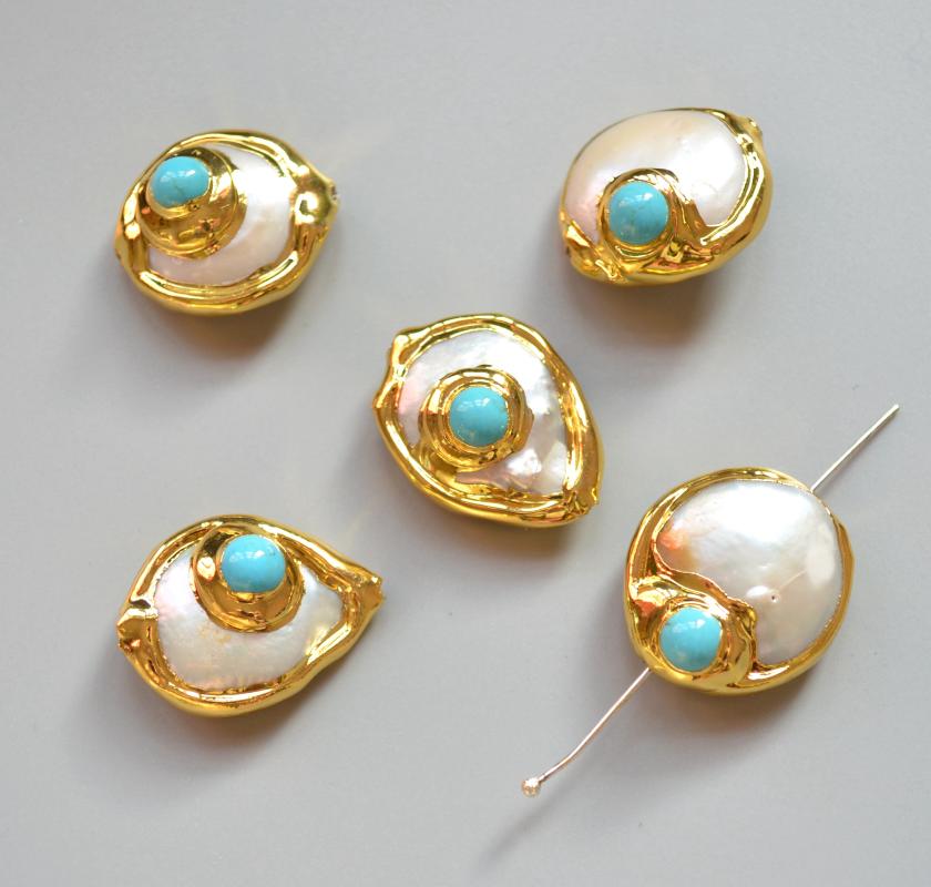 Pendant Necklaces Nature Freshwater Pearl Connector With Turquoises Gold Electroplated For Jewelry Making White Spacer BeadsPendant
Pendant Necklaces Nature Freshwater Pearl Connector With Turquoises Gold Electroplated For Jewelry Making White Spacer BeadsPendant