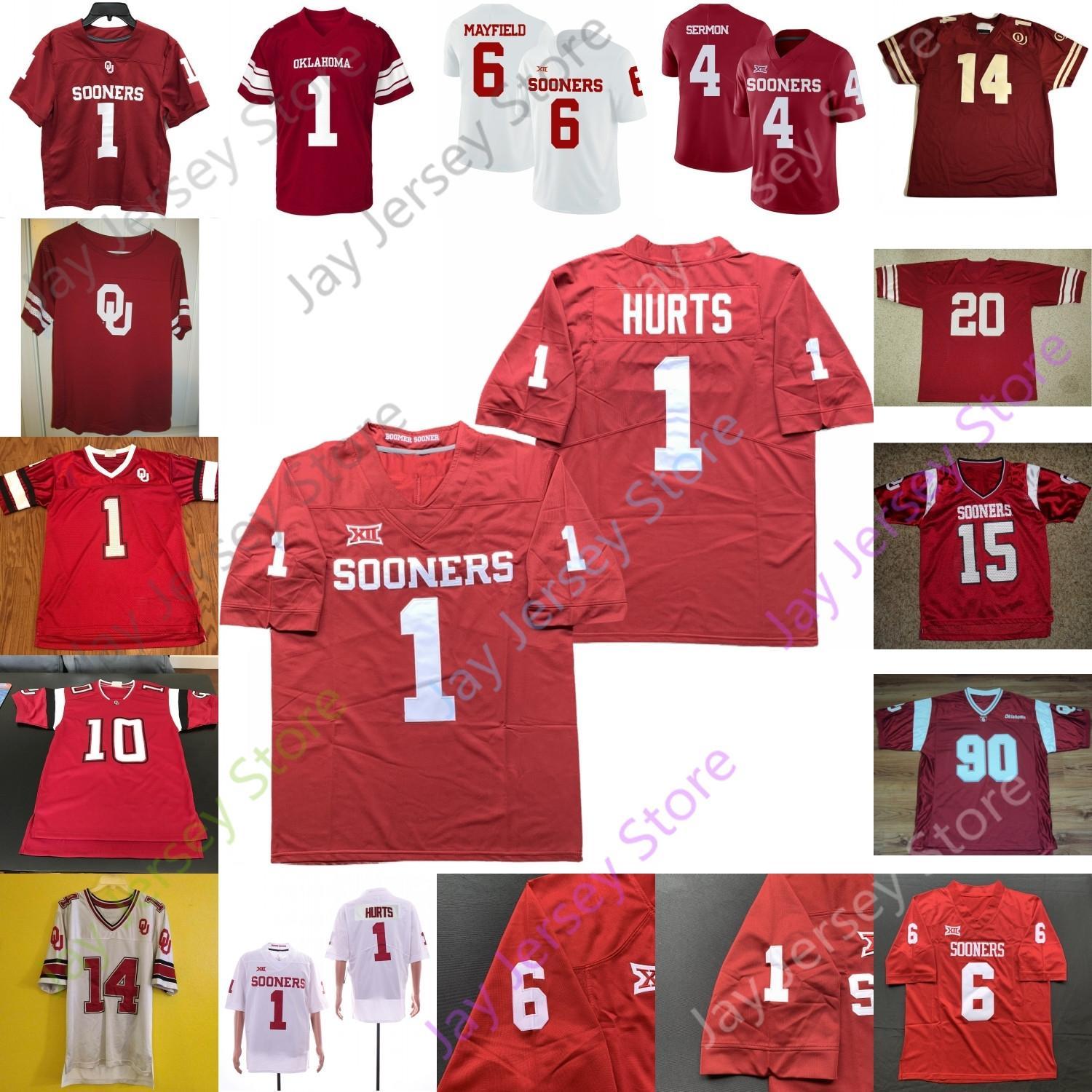 Custom Oklahoma Sooners Football Jersey NCAA College Kyler Murray Baker Mayfield Jalen Hurts 15 Tanner Mordecai Trey Sermon Stevenson Brooks, Red vii
Custom Oklahoma Sooners Football Jersey NCAA College Kyler Murray Baker Mayfield Jalen Hurts 15 Tanner Mordecai Trey Sermon Stevenson Brooks, Red vii
