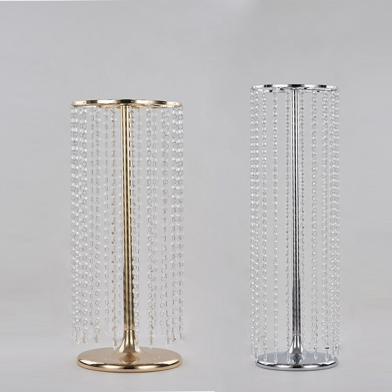 Crystal Beaded road lead Floor Pillars Tall Chandelier Centerpiece Luxury Flower stand Wedding Event Decoration