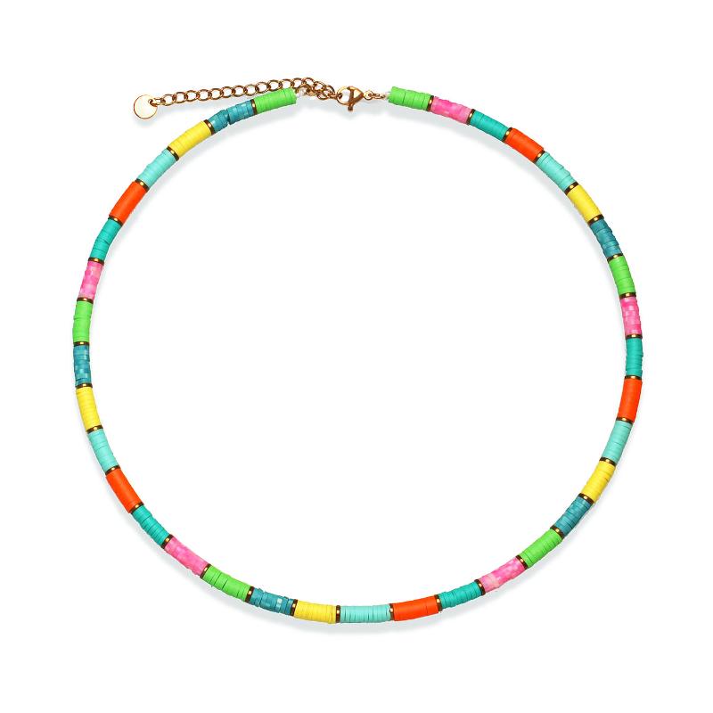 Chains Boho 4mm Polymer Clay Heishi Beads Hematite Spacer Stainless Steel Chain Choker 2022 Fashion Multicolor Cute Summer Jewelry
Chains Boho 4mm Polymer Clay Heishi Beads Hematite Spacer Stainless Steel Chain Choker 2022 Fashion Multicolor Cute Summer Jewelry