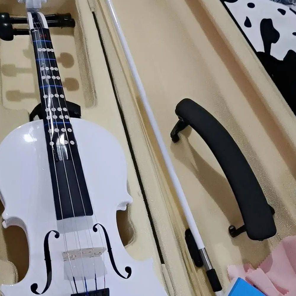 Solid wood violin black and white playing violin 4/4 3/4 1/2 full range of stringed instruments
Solid wood violin black and white playing violin 4/4 3/4 1/2 full range of stringed instruments