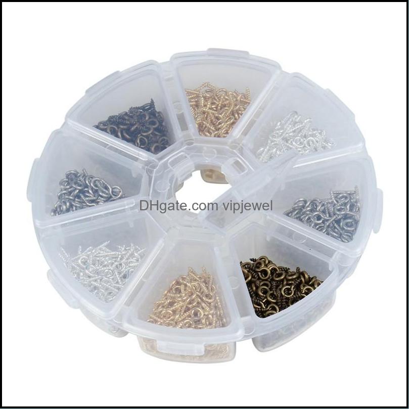 Clasps Hooks Jewelry Findings Components 800Pcs/Box 4X10Mm Small Sheep Screw Eyes Nail Pins Bail Ring Hook Finding Dhxyg