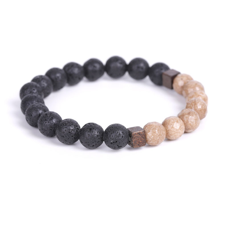 8mm Natural Energy Stone Handmade Strands Beaded Charm Bracelets For Men Women Lover Elastic Bangle Yoga Party Jewelry