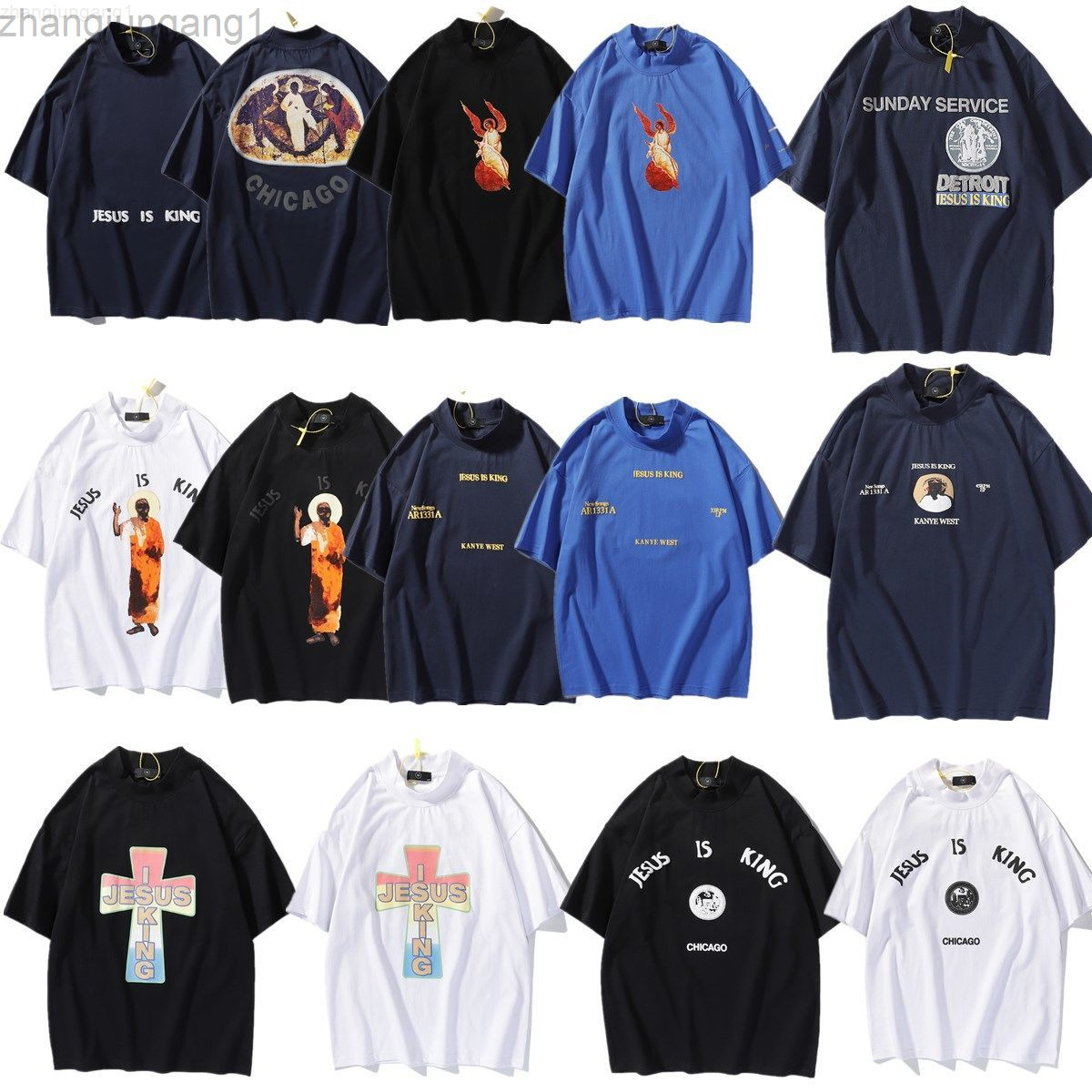 Designer High Version fashion Kanyes Jesus Is King Three Gods Oil Painting Fog High Street Loose Short Sleeve T-shirt t shirts for men and women, No sale
Designer High Version fashion Kanyes Jesus Is King Three Gods Oil Painting Fog High Street Loose Short Sleeve T-shirt t shirts for men and women, No sale