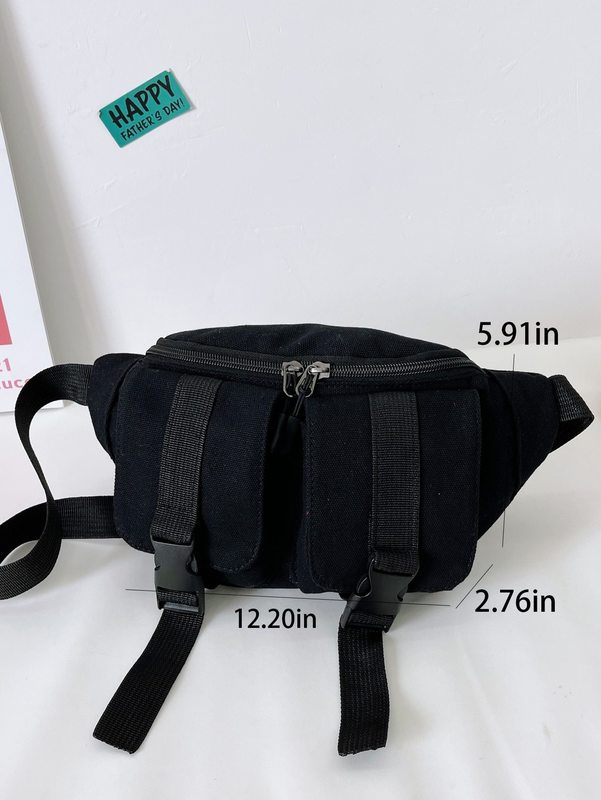 Kids Release Buckle Detail Canvas Sling Bag SHE