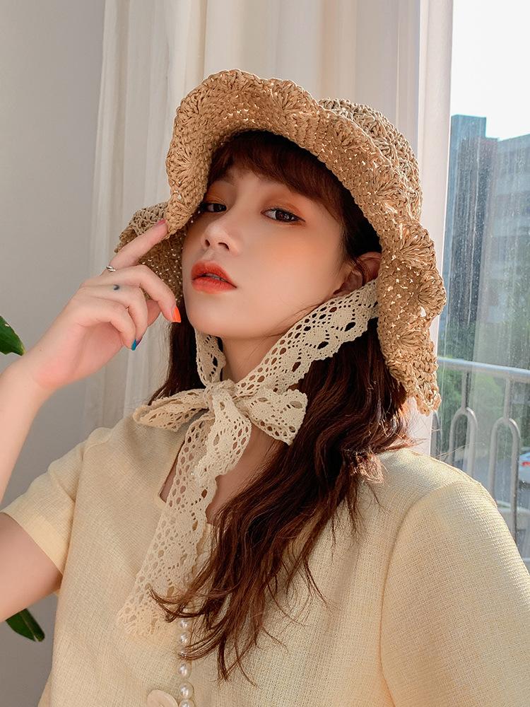 Wide Brim Hats Lace Strap Straw Hat Bow Grass Female Summer Cap Beach Visor Outdoor Holiday Sun Protection Collapsible, As picture
Wide Brim Hats Lace Strap Straw Hat Bow Grass Female Summer Cap Beach Visor Outdoor Holiday Sun Protection Collapsible, As picture