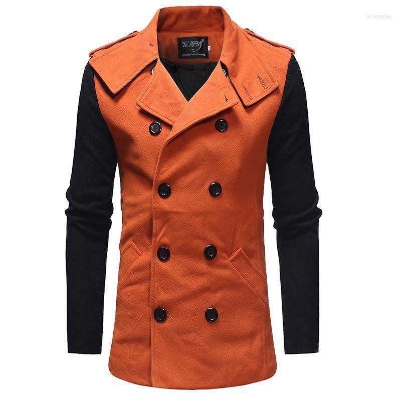 Men's Trench Coats Fashion Stitching Double Breasted Faced Tweed Slim Fitting Windbreaker Stand Collar Medium Long Woolen Coat Viol22, Orange
Men's Trench Coats Fashion Stitching Double Breasted Faced Tweed Slim Fitting Windbreaker Stand Collar Medium Long Woolen Coat Viol22, Orange