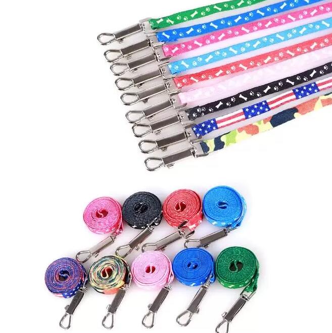 Dog Harness Leashes Nylon Printed Adjustable Pet Collar Puppy Cat Animals Accessories Necklace Rope Tie