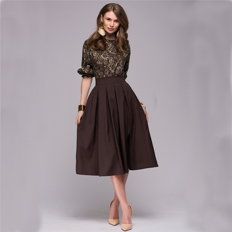 spring Bohemian fashion retro womens print fake twopiece casual O collar elegant dance MidCalf dress Vestidos Y200102, Brown
spring Bohemian fashion retro womens print fake twopiece casual O collar elegant dance MidCalf dress Vestidos Y200102, Brown
