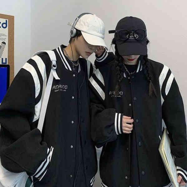 Plus Velvet Thick Baseball Jacket Men and Women Autumn Winter Korean Version Couple Casual, Black
Plus Velvet Thick Baseball Jacket Men and Women Autumn Winter Korean Version Couple Casual, Black