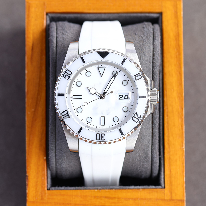 white ceramic Dial Men's watch 40mm automatic mechanical 904L stainless steel case folding buckle rubber strap Calendar sapphire mirror Montre De Luxe submarine, Box
white ceramic Dial Men's watch 40mm automatic mechanical 904L stainless steel case folding buckle rubber strap Calendar sapphire mirror Montre De Luxe submarine, Box