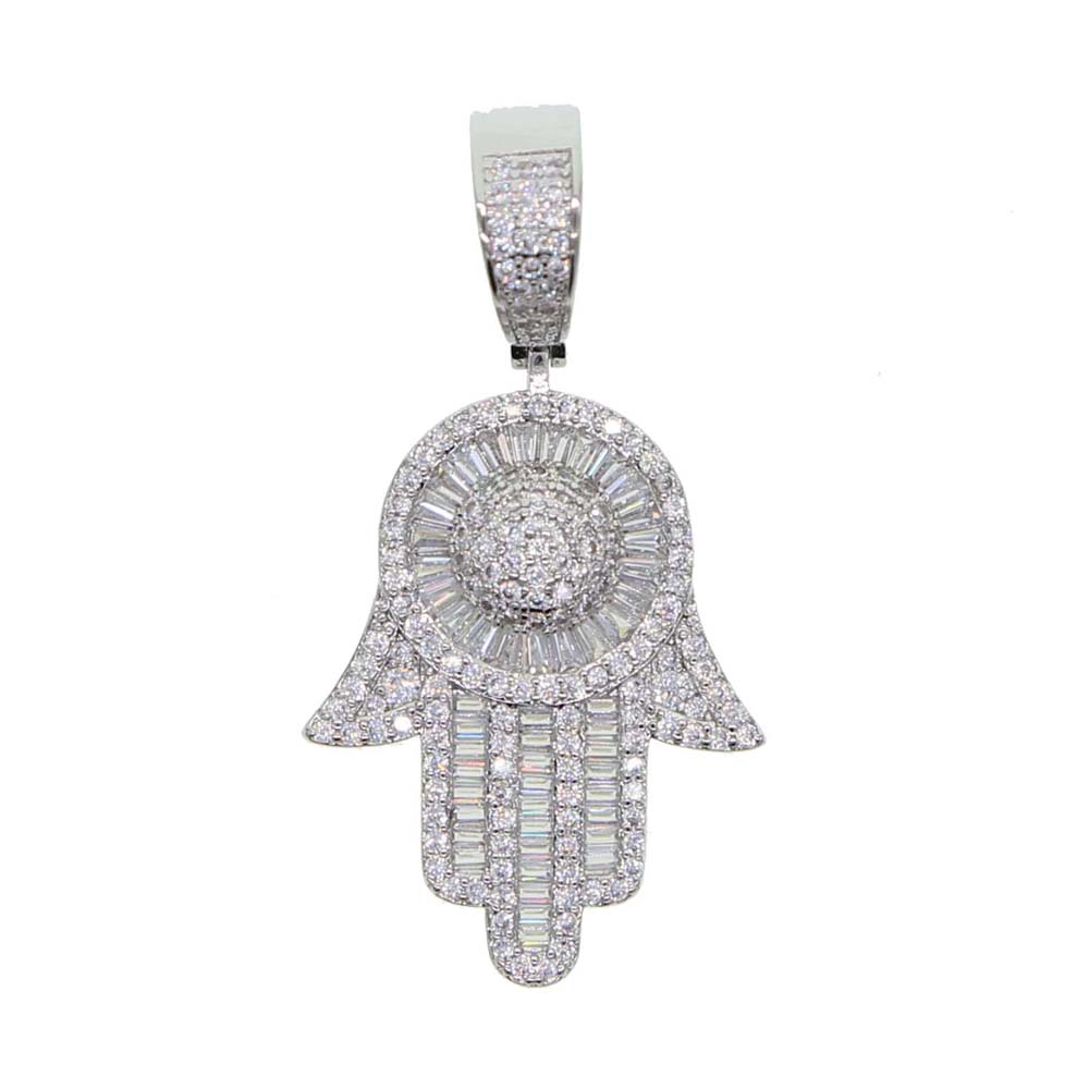 Eyes of the angel Fatima choker Necklace bead Chain Hip Hop Full Iced Out Cubic Zirconia Gold Sliver color Crystal Choker Jewelry