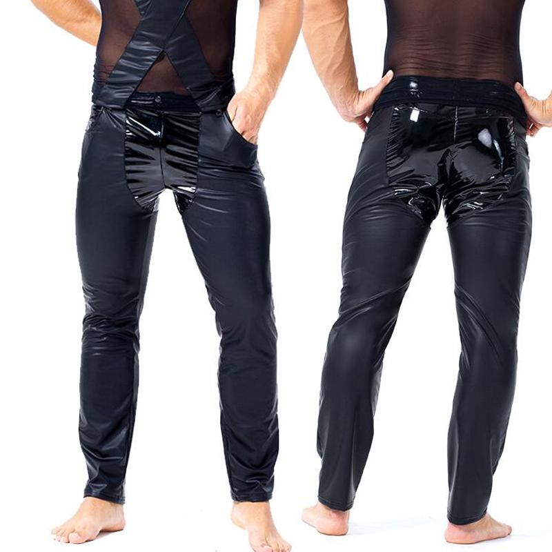 Men' Pants Novelty Black Men Pockets Patchwork Shiny Patent Leather Slim Fit Long Trousers Sexy Nightclub Dancing Costume -XXLMen
Men' Pants Novelty Black Men Pockets Patchwork Shiny Patent Leather Slim Fit Long Trousers Sexy Nightclub Dancing Costume -XXLMen