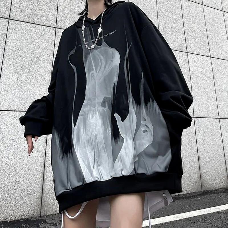 Women' Hoodies & Sweatshirts Deeptown Gothic Emo Printed Black Women Harajuku Streetwear Punk Couple Female Pullover Sweatshirt Goth Mall T
Women' Hoodies & Sweatshirts Deeptown Gothic Emo Printed Black Women Harajuku Streetwear Punk Couple Female Pullover Sweatshirt Goth Mall T