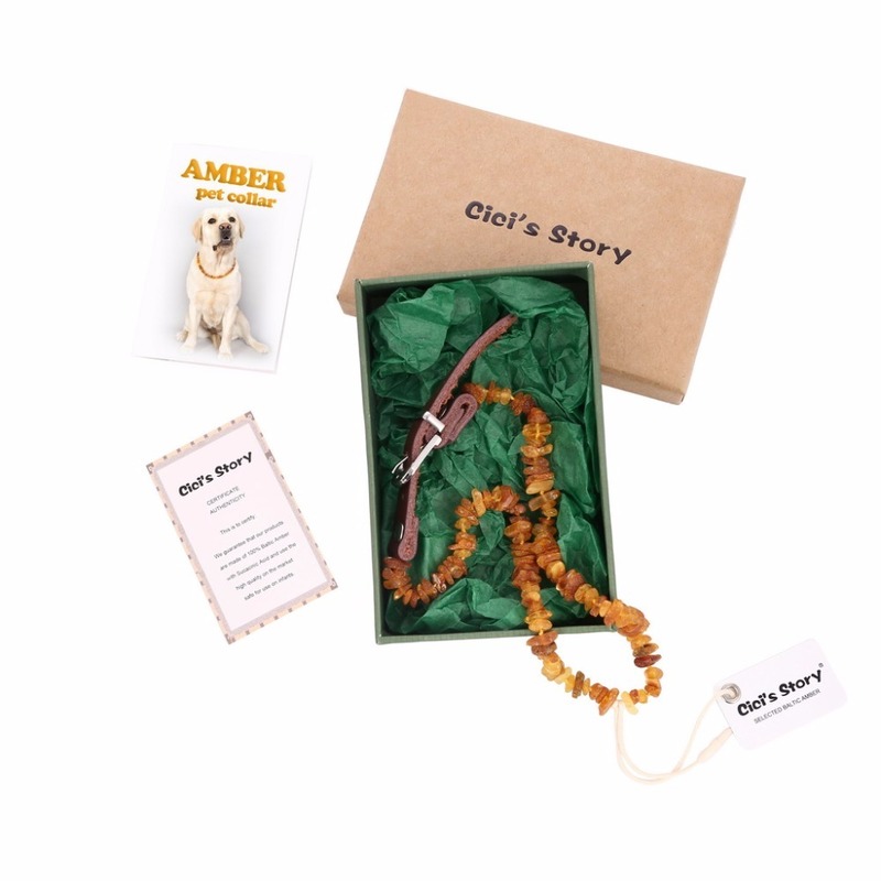 Baltic Amber Flea and Tick Collar with Adjustable Leather Strap for Dogs Cats Lab Tested 220722