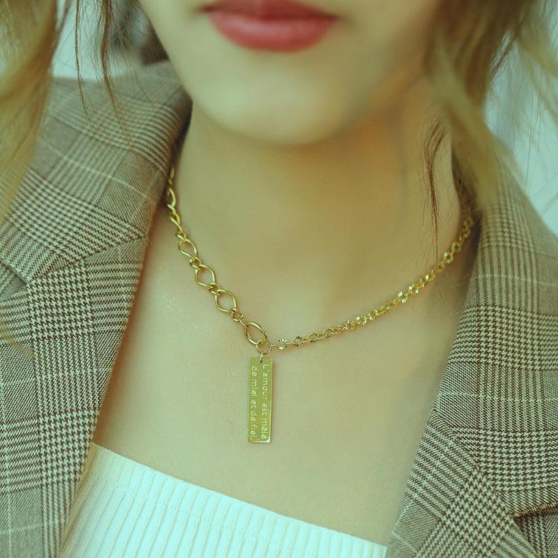 Pendant Necklaces Fashion Asymmetry Stainless Steel Chains For Women Simple Gold Color Jewelry Female Accessories Choker NecklacesPendant
Pendant Necklaces Fashion Asymmetry Stainless Steel Chains For Women Simple Gold Color Jewelry Female Accessories Choker NecklacesPendant