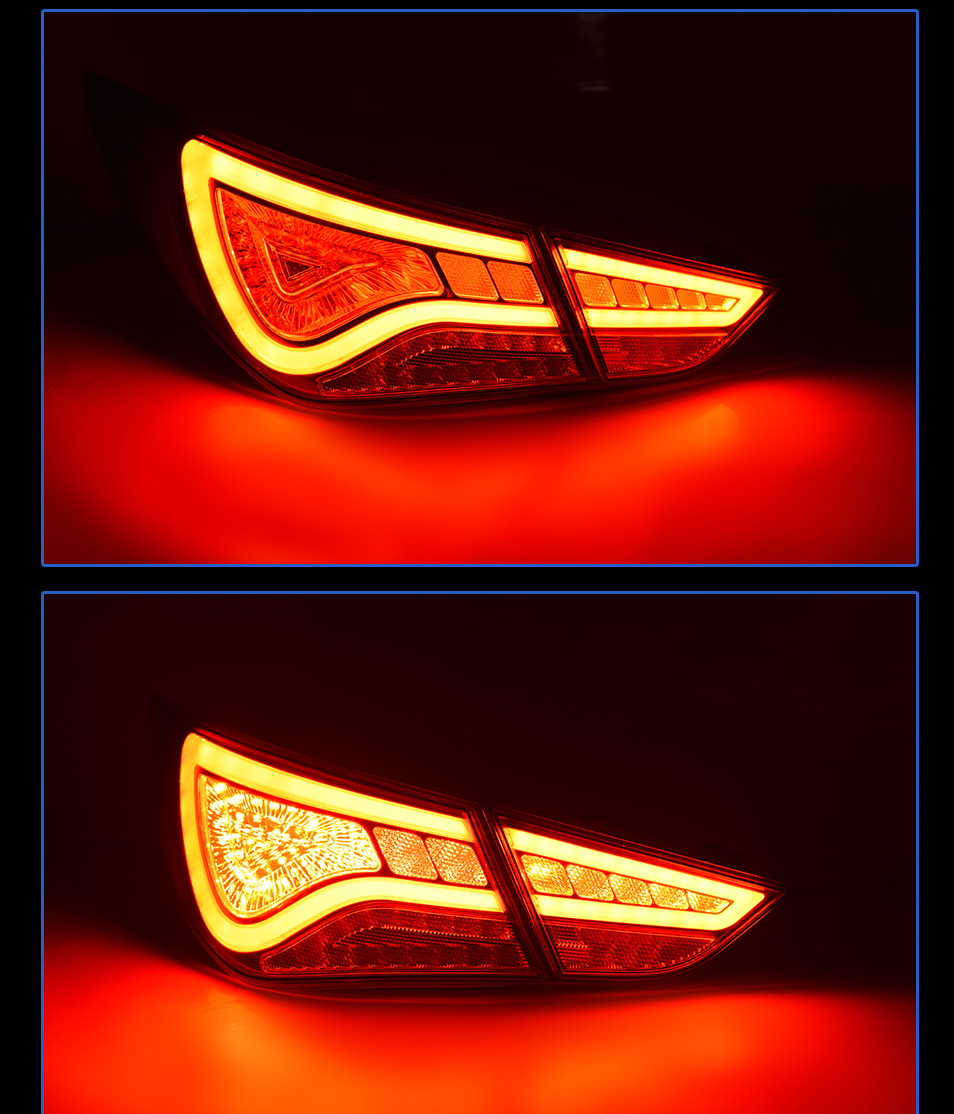Car Tail Lights Assembly For Sonata 8 LED Turn Signal Lights 2011-16 Hyundai Brake Running Reverse Light