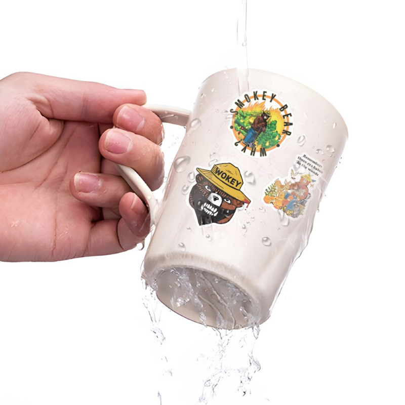 50Pcs Cartoon Smokey Bear Sticker Funny Lucky Bear Graffiti Kids Motorcycle Bicycle Decals