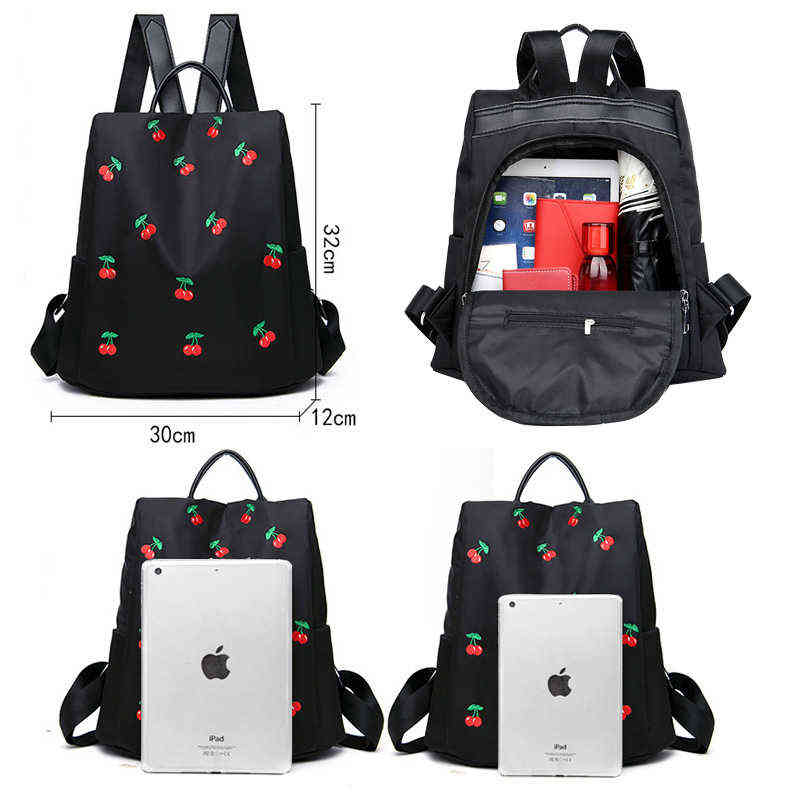School Bags Cherry Printing Women Backpacks Teenage Girls Student Large Capacity Laptop Backpack Female Cute Ladies Travel 220802, Black
School Bags Cherry Printing Women Backpacks Teenage Girls Student Large Capacity Laptop Backpack Female Cute Ladies Travel 220802, Black