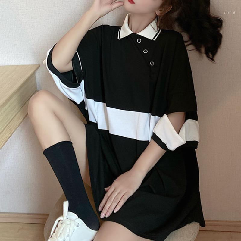 Women Fashion Shirt Korean Loose Blouses Large Size Mid-length Short-sleeved Women' Casual Top Summer 2022 E728 & Shirts, Black
Women Fashion Shirt Korean Loose Blouses Large Size Mid-length Short-sleeved Women' Casual Top Summer 2022 E728 & Shirts, Black