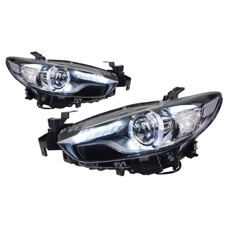 2 PCS Auto Car Head Light Parts For Mazda 6 Atenza 20 13-20 16 LED Lamps or Xenon Headlights DRL LED Dual Projector FACELIFT