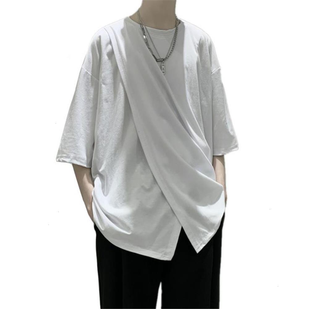 Solid Asymmetrical Design Five Sleeves Tee Loose T-shirt Cotton Male Hiphop Tops Korean Edition Handsome Trend Split Fork -3xl, White
Solid Asymmetrical Design Five Sleeves Tee Loose T-shirt Cotton Male Hiphop Tops Korean Edition Handsome Trend Split Fork -3xl, White