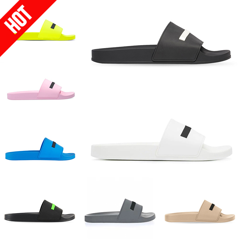 2022 men women designer slippers summer pool slides Black Fluo Green White Cool Grey Beige Blue Brown Pink Yellow mens Rubber sandals Paris shoes size 36-45
2022 men women designer slippers summer pool slides Black Fluo Green White Cool Grey Beige Blue Brown Pink Yellow mens Rubber sandals Paris shoes size 36-45