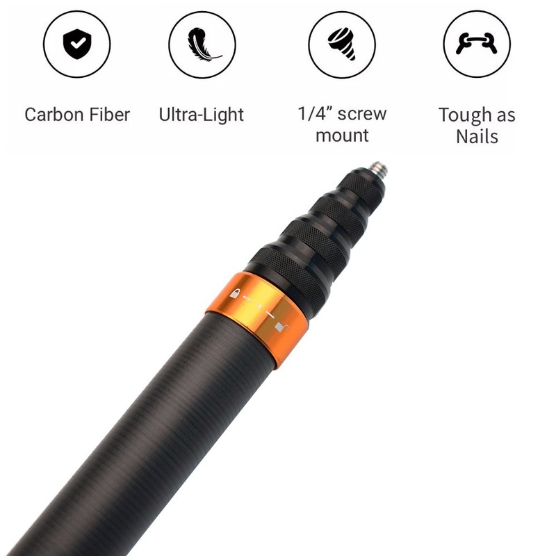 290cm Carbon Fiber Invisible Extended Edition Selfie Stick For Insta360 ONE X2 RS R Accessories GoPros Insta 360 220712 - view 3