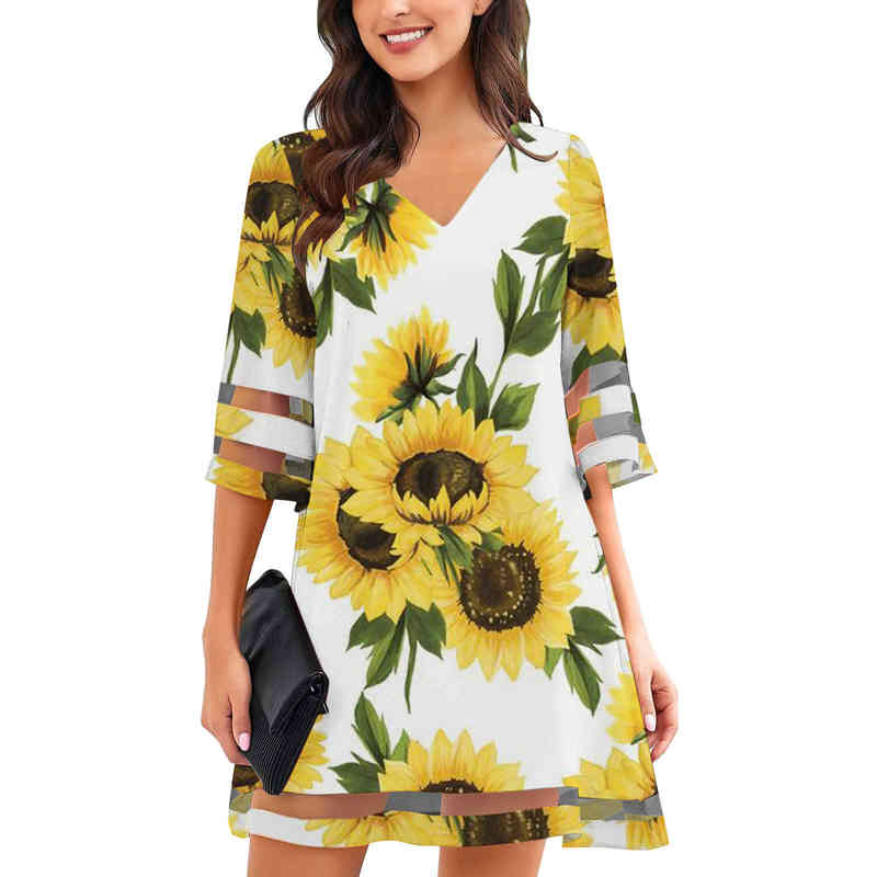 Spring Leopard Printed Vneck Maternity Dress Plus Size Woman Clothes Half Sleeve Pregnant Woman Chiffon Dress Floral Dress Cute J220628