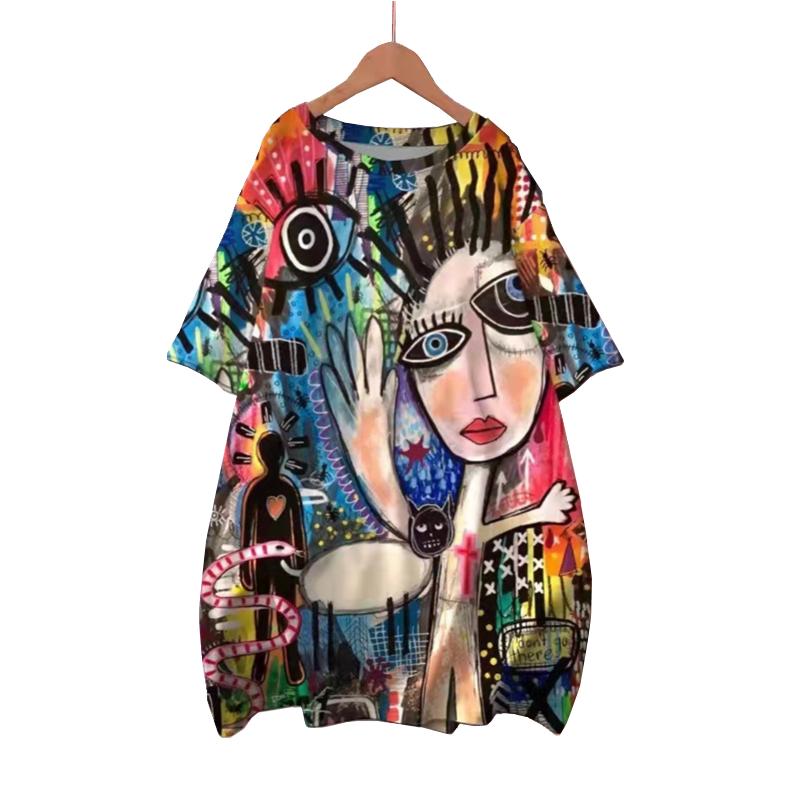 Women's T-Shirt Summer Loose Large Size Women's 200 Catties Can Wear Short Sleeves In The Long Large-sized T-shirtWomen's, Black
Women's T-Shirt Summer Loose Large Size Women's 200 Catties Can Wear Short Sleeves In The Long Large-sized T-shirtWomen's, Black