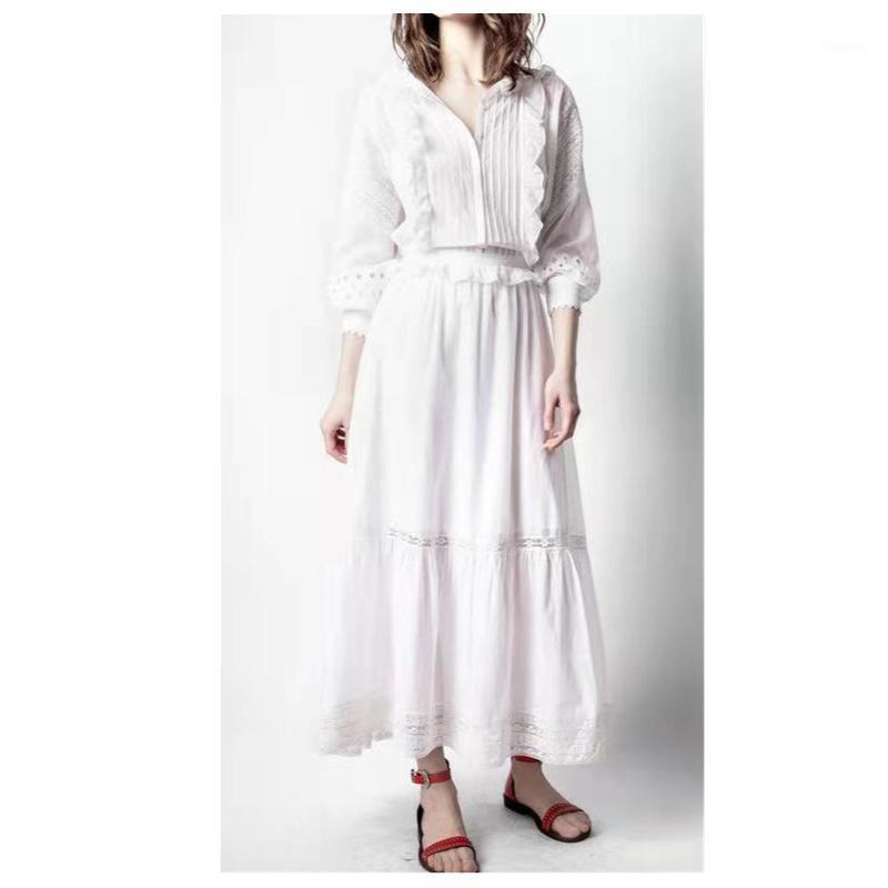 Casual Dresses Women Ruffles Trim Midi Dress 2022 Spring Summer Lantern Sleeve Lace Hollow Out Pleated With Buttons
Casual Dresses Women Ruffles Trim Midi Dress 2022 Spring Summer Lantern Sleeve Lace Hollow Out Pleated With Buttons