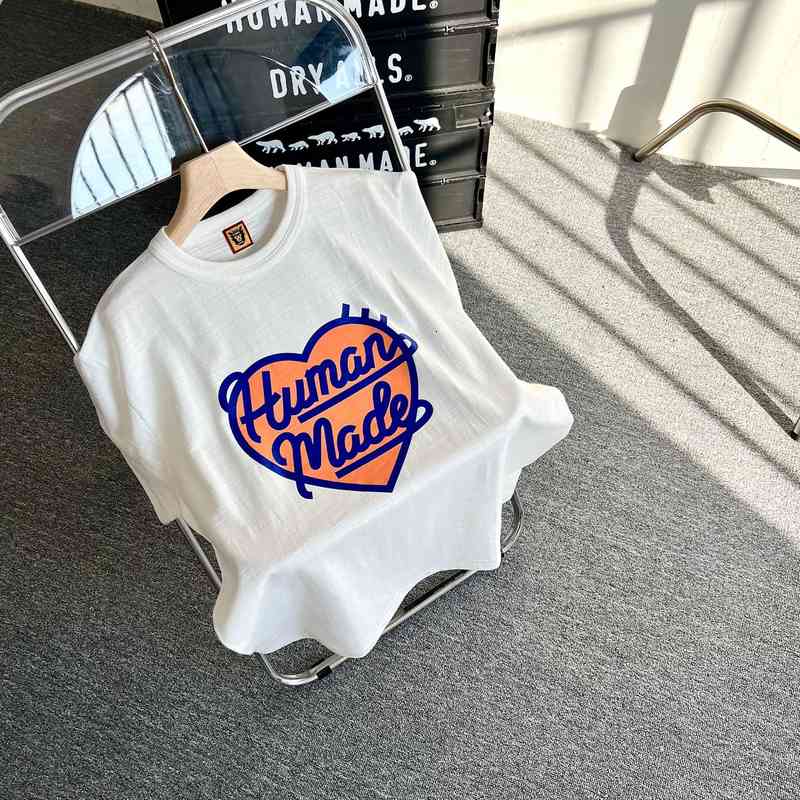 Day Ceiling Tide Human Made Love Bamboo Cotton Short Sleeve Unisex Round Neck Loose T-shirt