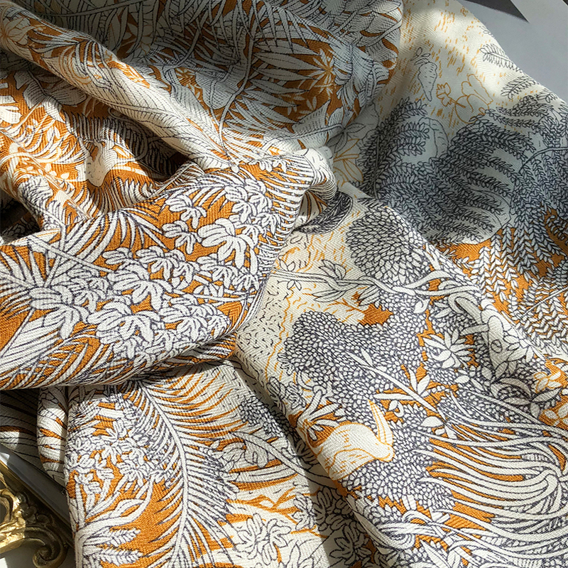 Women Silk Wool Scarf Square 135X135CM Big Silk Shawls Wraps Hijab Female Winter Autumn Wool Pashmina Bufanda Headscarf Stoles