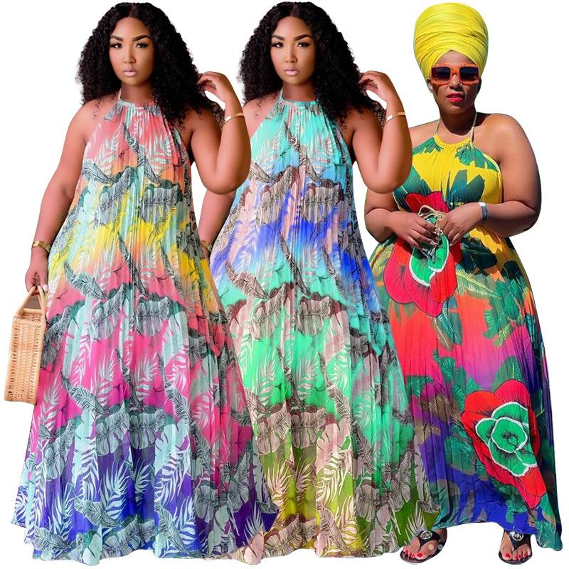 Plus Size Dresses Increase Women's Fashion Sexy Leisure Party Date Hanging Neck Pleated Printed Dress In Summer 2022, Pink
Plus Size Dresses Increase Women's Fashion Sexy Leisure Party Date Hanging Neck Pleated Printed Dress In Summer 2022, Pink