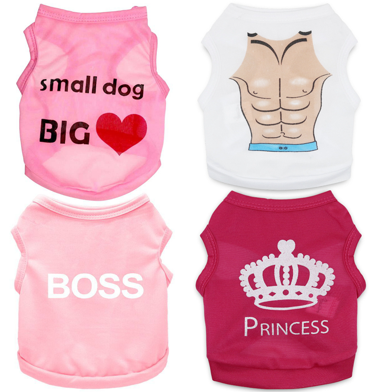 Summer Clothes Soft and Breathable Dog Apparel Sublimation Printing Pet Shirts Cats Sleeveless Vest Cute Pets Clothing only for Small Dogs Chihuahua P