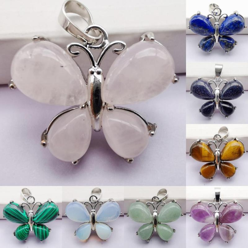 Pendant Necklaces Natural Green Aventurine/Crystal/Carnelian/Sandstone/Opal/Malachite/Lapis Stone GEM Butterfly Animal JewelryPendant
Pendant Necklaces Natural Green Aventurine/Crystal/Carnelian/Sandstone/Opal/Malachite/Lapis Stone GEM Butterfly Animal JewelryPendant
