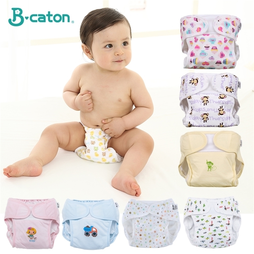 5PCS Baby Reusable Diapers Panties Cloth Diaper Children Kid Training Pants Adjustable Washable Breathable Ecological Stuff 220512