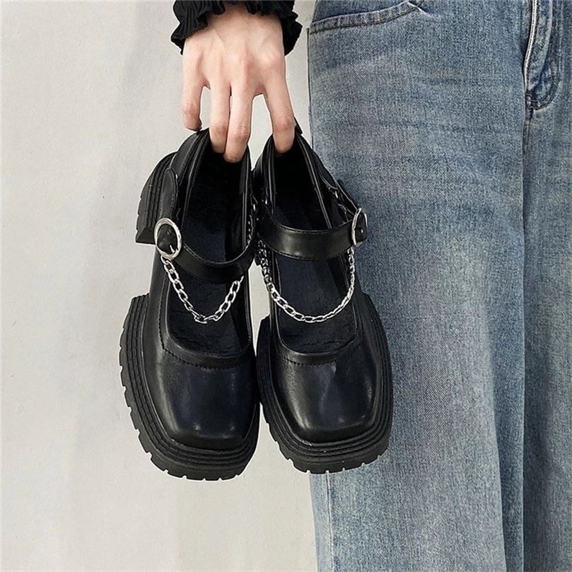 Womens Gothic Punk Chain Shoes Chunky Platform Wedges Square Toe Motorcycle Shoes Fashion Designer Black Leather Flats 220616, Bright black a
Womens Gothic Punk Chain Shoes Chunky Platform Wedges Square Toe Motorcycle Shoes Fashion Designer Black Leather Flats 220616, Bright black a