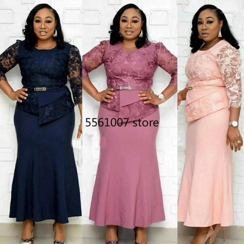 Casual Dresses Elegant Maxi Long Lace Patchwork Women African Solid Elastic Dress With Belt, Pink
Casual Dresses Elegant Maxi Long Lace Patchwork Women African Solid Elastic Dress With Belt, Pink