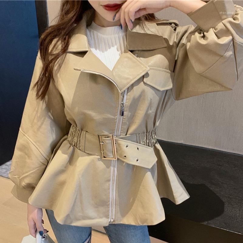 Fall 2022 Vintage Port Style Suit Collar Fashion Bubble Sleeves Waist-thin PU Leather Jacket Outside, 01
Fall 2022 Vintage Port Style Suit Collar Fashion Bubble Sleeves Waist-thin PU Leather Jacket Outside, 01