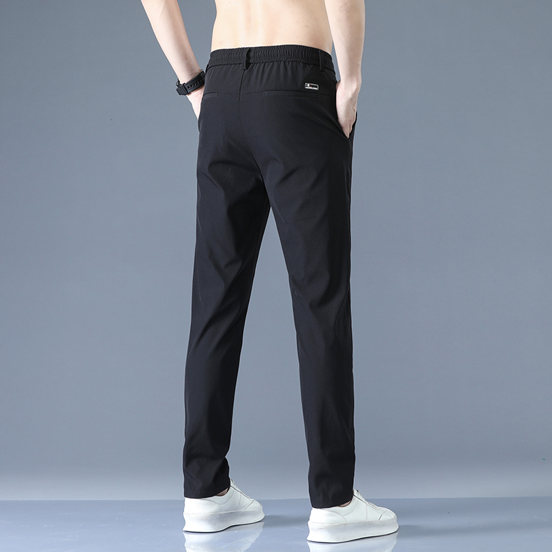 Men's Trousers Spring Summer Thin Green Solid Color Fashion Pocket Applique Full Length Casual Work Pants Pantalon 220509