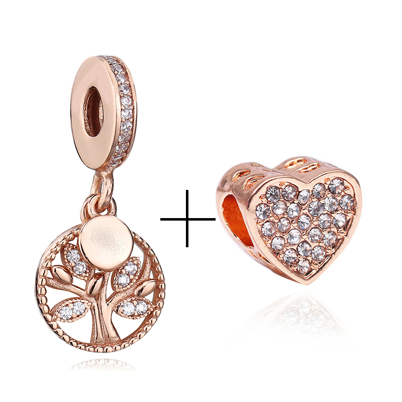 New Popular 925 Sterling Silver Rose Gold Crystal Charm Diy New Crown Beads For S925 Snake Bracelet Necklace Pendant Jewelry Making