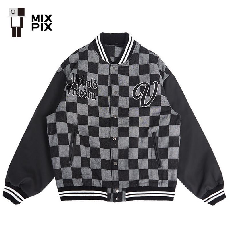 Men's Jackets Checkerboard Varsity Jacket Men Heart Embroidery Patchwork Baseball Mens Hip Hop Streetwear Oversized Winter Coat Unisex, Black;brown
Men's Jackets Checkerboard Varsity Jacket Men Heart Embroidery Patchwork Baseball Mens Hip Hop Streetwear Oversized Winter Coat Unisex, Black;brown