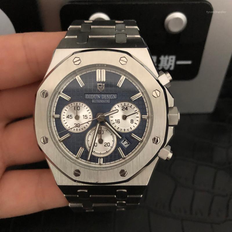 

Wristwatches DIDUN Watch Men Luxury Steel Quartz Business Chronograph Sports 30M Waterproof, Vb gwh